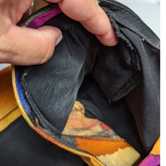 Vtg 1990s Sharon Anthony Black Purple Watercolor Frog Toggle Blazer Jacket 2X - Picture 4 of 5